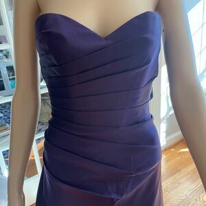Alfred Angelo Purple Ruched Strapless Corset Back Prom Gown Dress sz 2 4 6